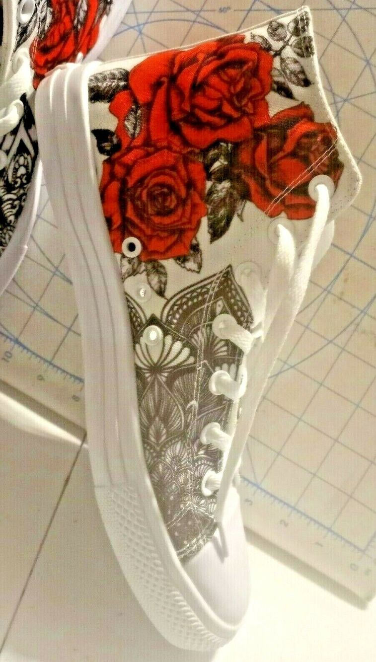 RAAD Shop Abstract & Roses  WHITE Hi-Top 9.5M